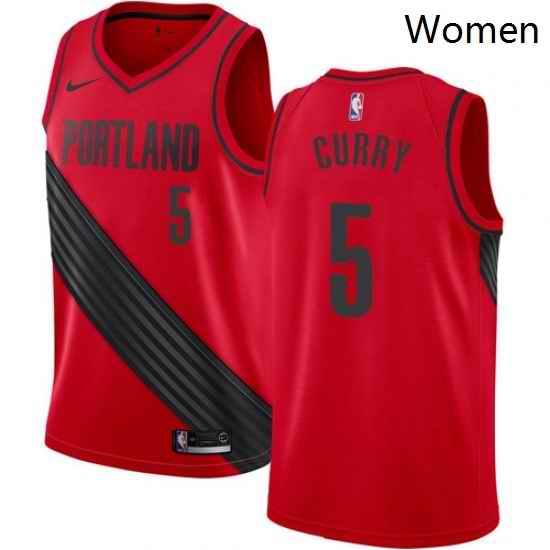 Womens Nike Portland Trail Blazers 5 Seth Curry Swingman Red NBA Jersey Statement Edition